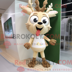 Cream Deer maskot kostume...