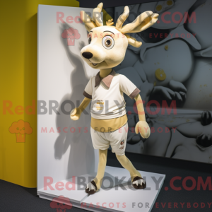 Crème hert mascottekostuum...