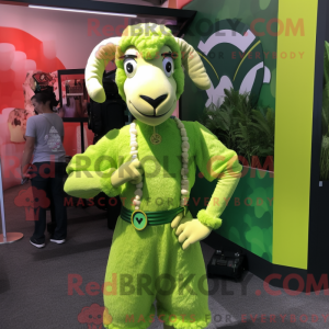 Lime Green Ram maskot...