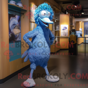 Blue Ostrich mascot costume...