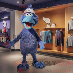 Blue Ostrich mascot costume...