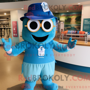 Blue Lasagna mascot costume...