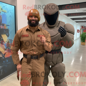 Brun Gi Joe maskot kostume...