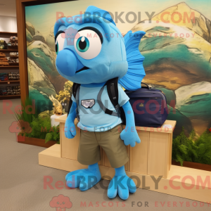 Sky Blue Betta Fish mascot...