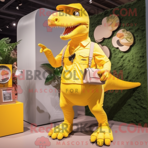 Yellow Tyrannosaurus mascot...