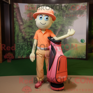 Peach Golf Bag maskot...