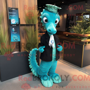 Teal Seahorse mascot...