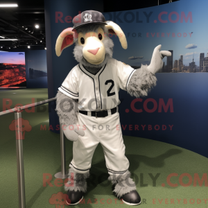 Gray Goat mascot costume...