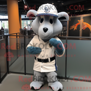 Gray Goat mascot costume...