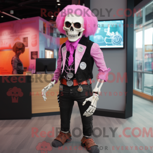Postava maskota Pink Skull...