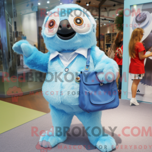 Sky Blue Sloth maskot...