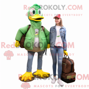 Green Geese mascot costume...