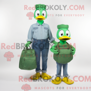 Grøn gæs maskot kostume...