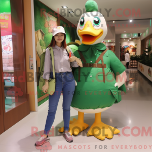 Green Geese mascot costume...