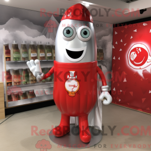Sølv flaske ketchup maskot...