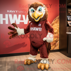 Maroon Hawk Maskottchen...