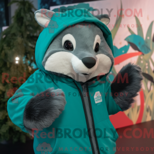 Teal Badger Maskottchen...