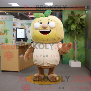 Tan Apple maskot kostume...