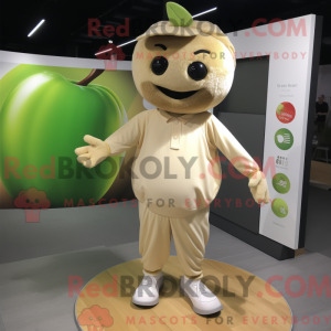 Tan Apple mascot costume...