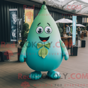Teal Pear maskot kostume...