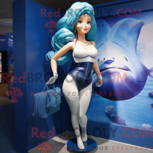 Navy Mermaid mascot costume...