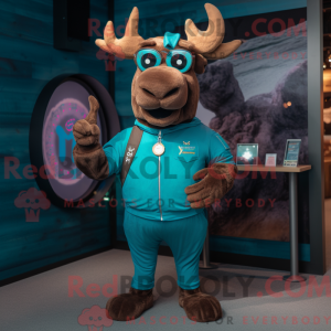 Maskottchenkostüm Teal Elk...