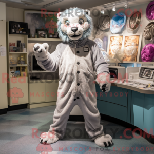 Silver Smilodon mascot...