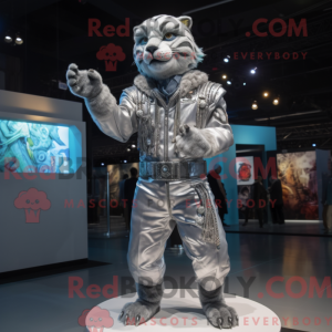Sølv Smilodon maskot...