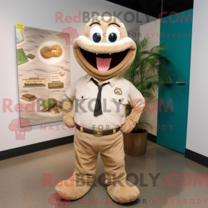 Beige slangemaskotkostyme...