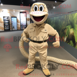 Beige Snake-mascottekostuum...