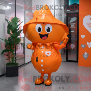 Orange Heart maskot kostume...