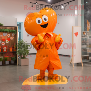 Orange Heart maskot kostume...