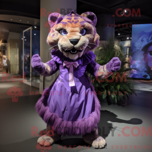 Purple Smilodon mascot...