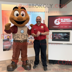 Brun Fire Fighter maskot...