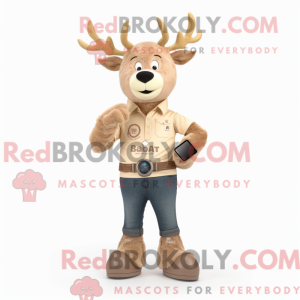 Beige Elg-maskotdraktfigur...