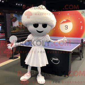 Hvid bordtennisbord maskot...