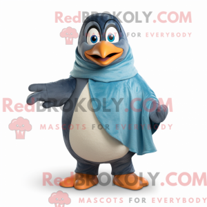 Teal Penguin mascot costume...