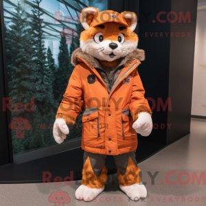 Orange Bobcat Maskottchen...