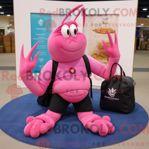 Pink Eremitkrebs maskot...