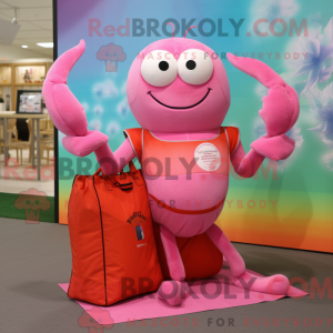 Pink Eremitkrebs maskot...