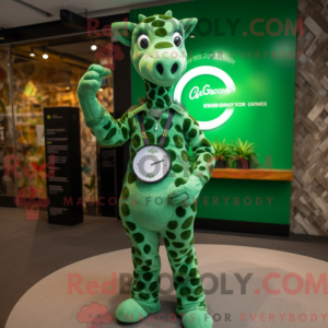 Máscara de girafa verde...