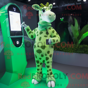 Máscara de girafa verde...