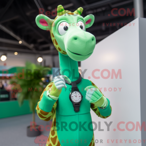 Máscara de girafa verde...