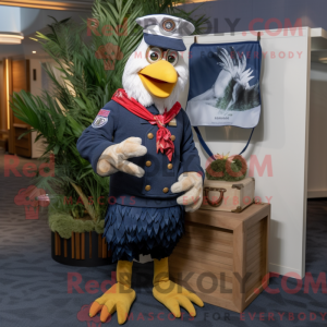 Navy Rooster mascot costume...
