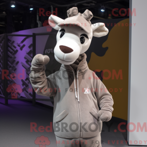 Gray Giraffe mascot costume...