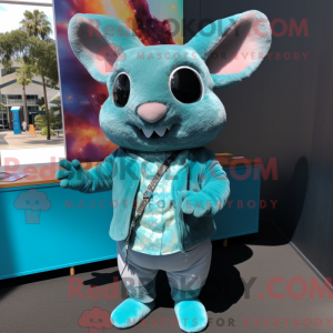 Blågrøn Chinchilla maskot...