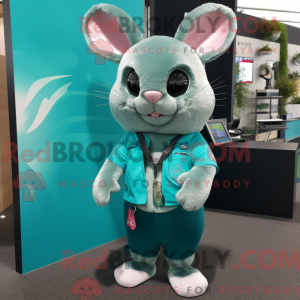 Blågrøn Chinchilla maskot...