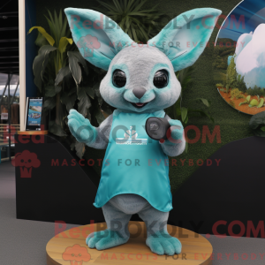 Blågrøn Chinchilla maskot...