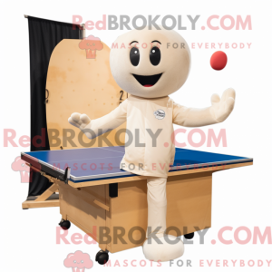 Creme bordtennisbord maskot...