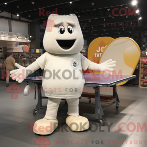 Creme bordtennisbord maskot...